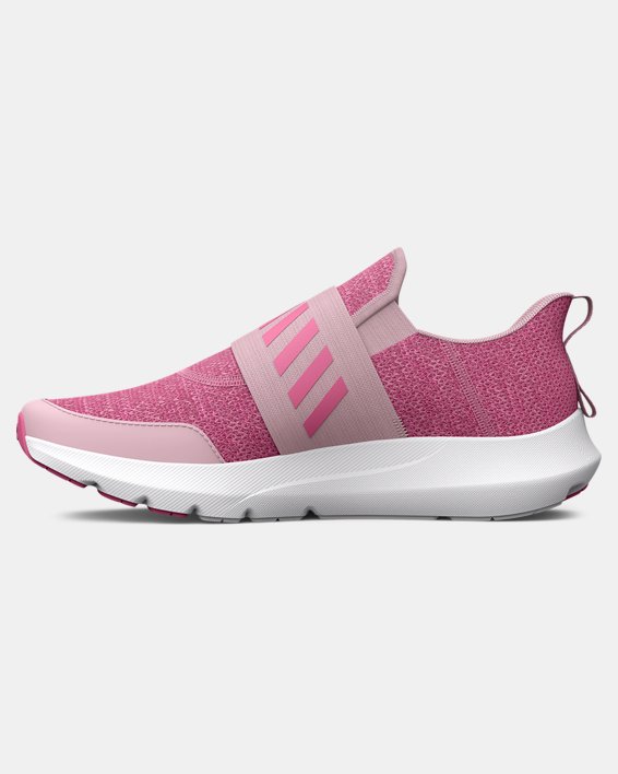 Girls' Grade School UA Surge 3 Slip Running Shoes, Pink, pdpMainDesktop image number 1